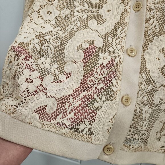 Vintage New Country Set Lace Cardigan - Size Medium - Picture 4 of 11